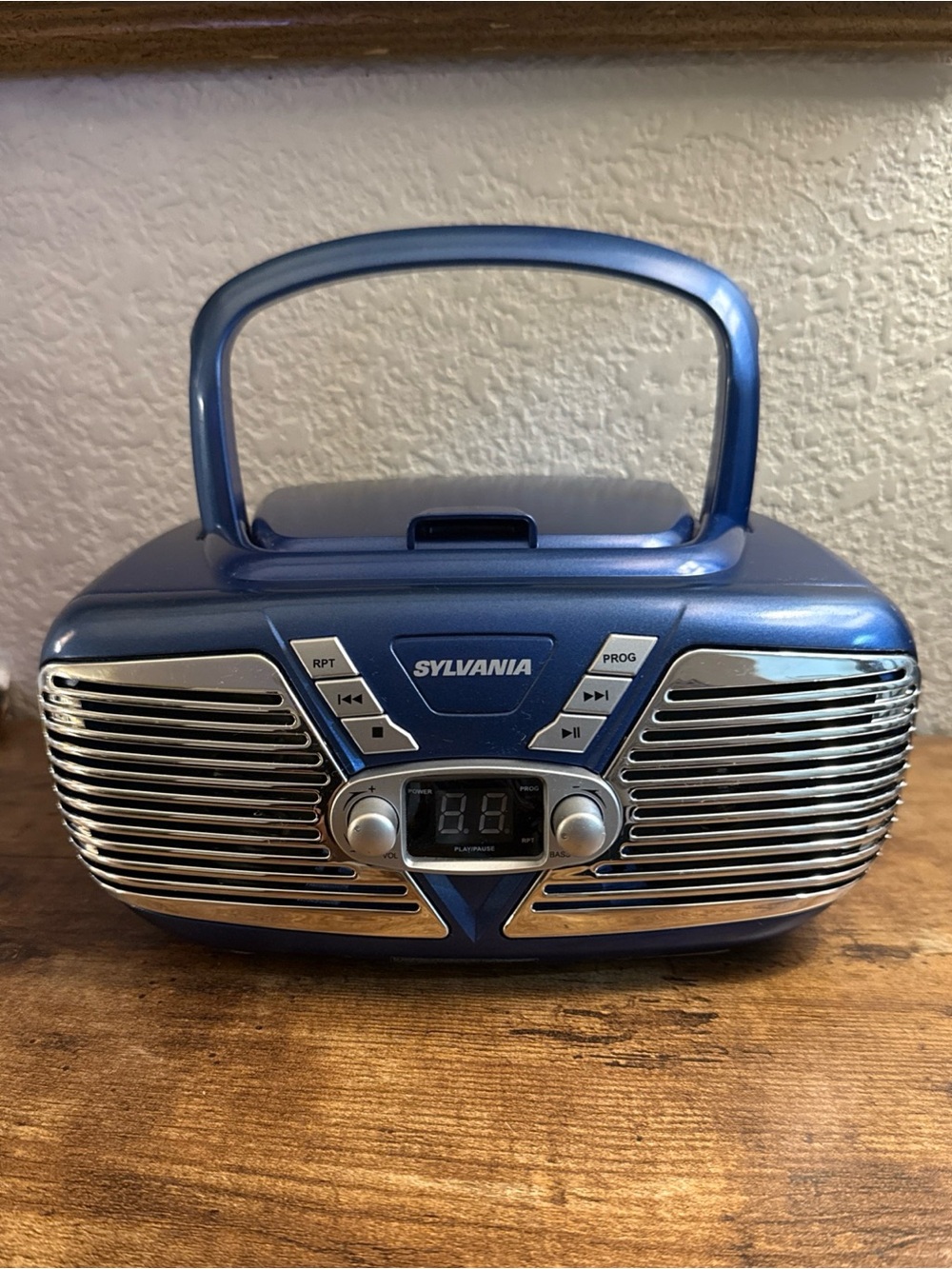 Sylvania Retro CD Player Boombox - Blue